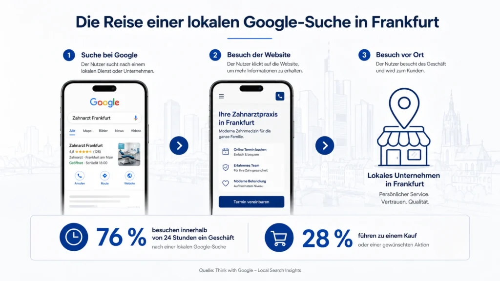 Die Reise einer lokalen Google-Suche in Frankfurt