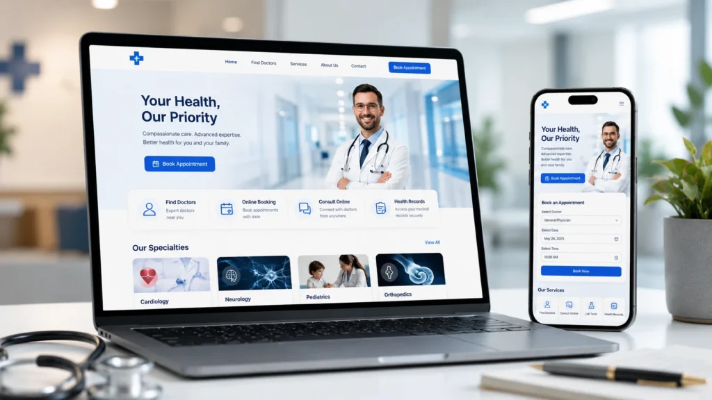 Healthcare Website Design in 2026 HIPAA, Booking & Trust Essentials for US Clinics